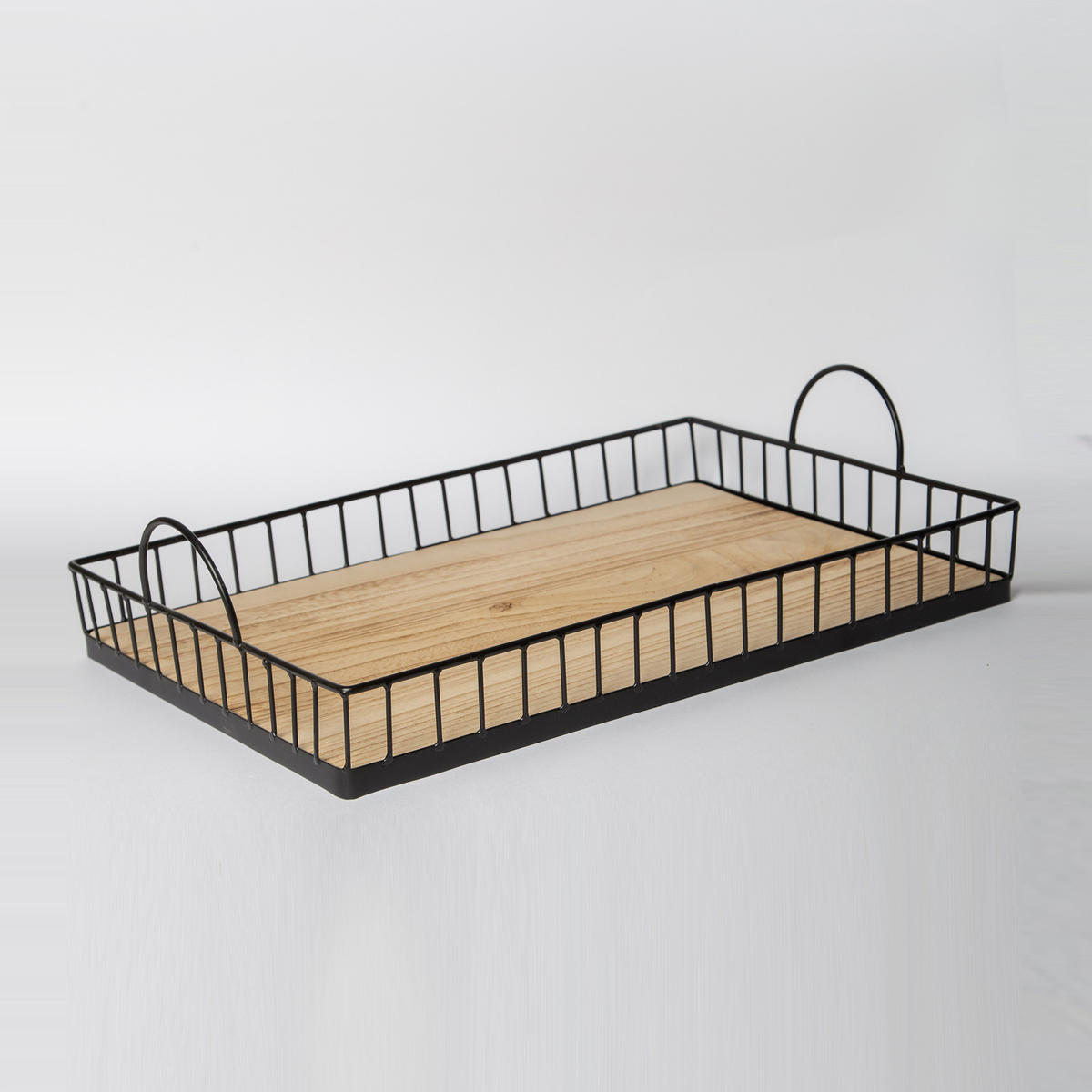 Wood metal discount tray