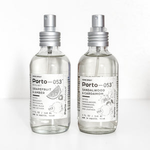 Porto-053 Room Spray – Linen & Fabric Freshener – High Fragrance Concentration – Non-Toxic, Vegan & Handmade in USA – 4 oz Clear Glass Bottle