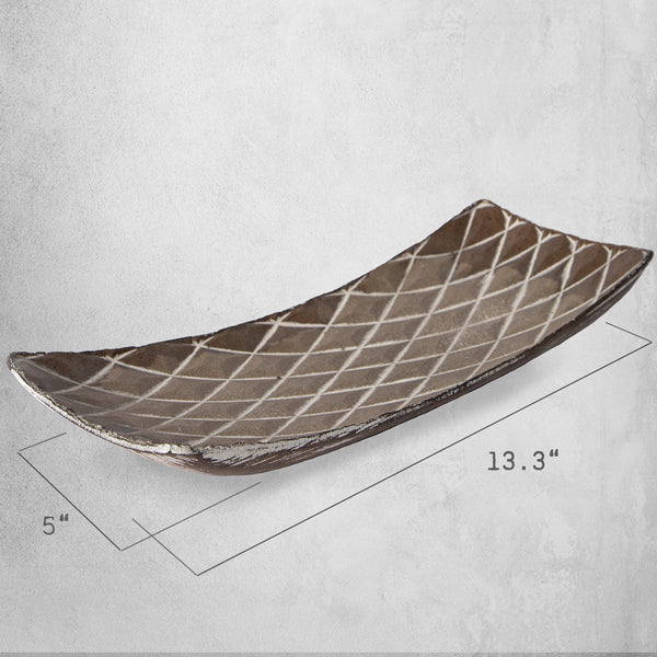 421 - Decorative Wooden Rectangular Tray