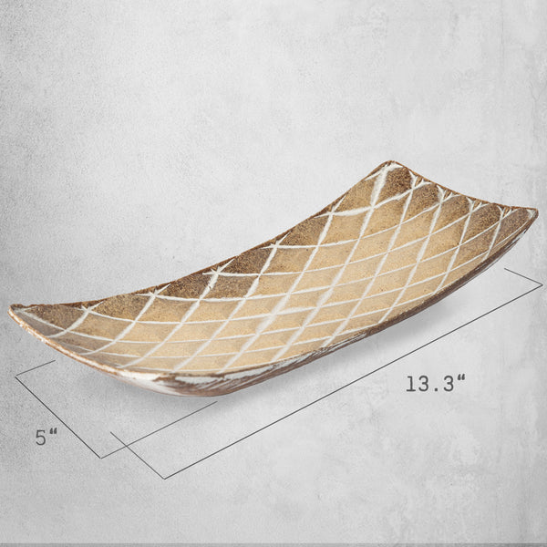 421 - Decorative Wooden Rectangular Tray
