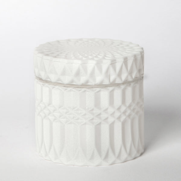 Soy Wax Scented Candle - White Glass holder with lid