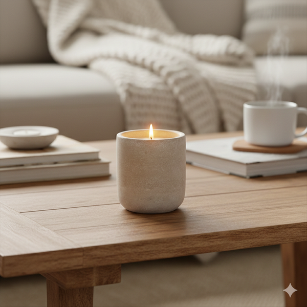 Scented candle with Cement Holder - Soy Wax Porto 053 fragrance